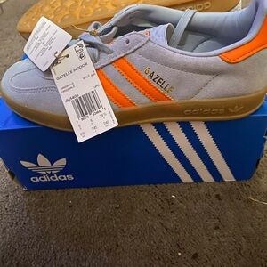 adidas Gazelle Indoor Shoes in Gray and Orange